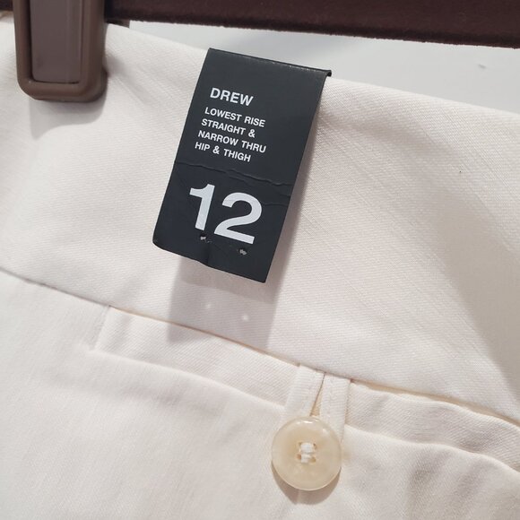 New With Tags Limited Drew Fit White/Off White Stretch Wide Belt Loop Pants  12 - Picture 10 of 15